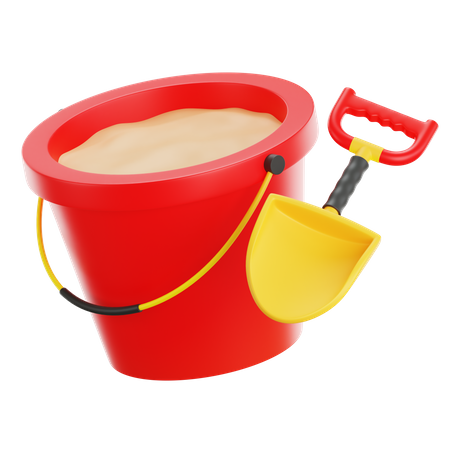 Bucket and Shovel  3D Icon