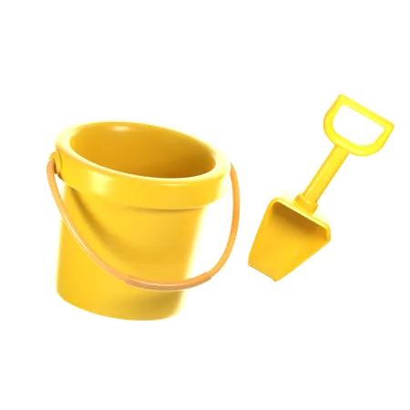 Bucket And Shovel  3D Icon