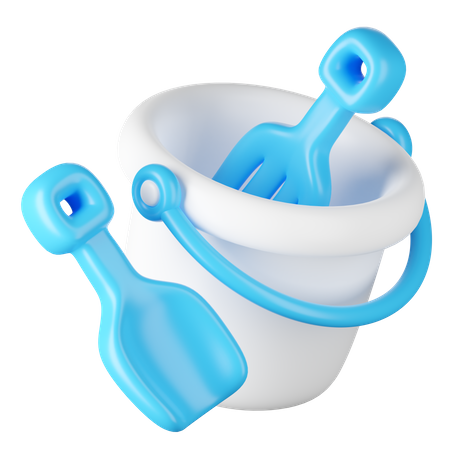 BUCKET AND SHOVEL  3D Icon