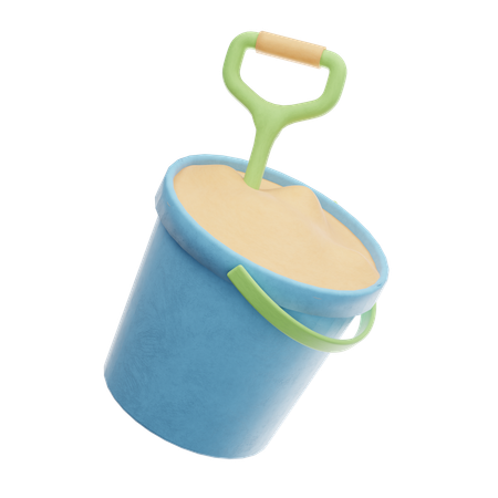 Bucket And Shovel Clay  3D Icon