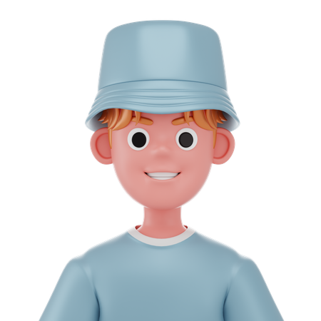 Bucket Hat Man  3D Icon