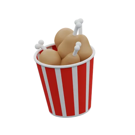Bucket of Chicken  3D Illustration