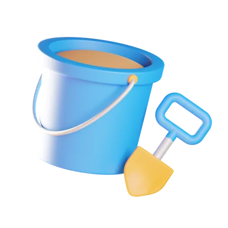 Bucket Of Sand  3D Icon