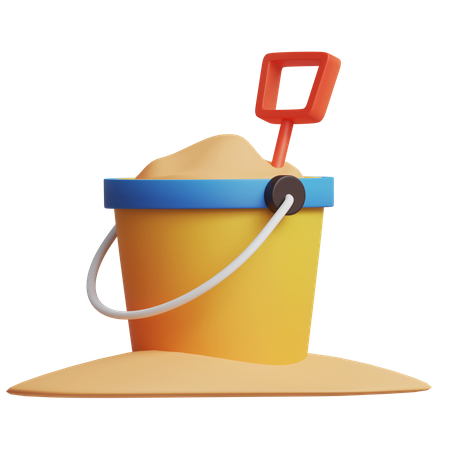 Bucket Of Sand  3D Icon