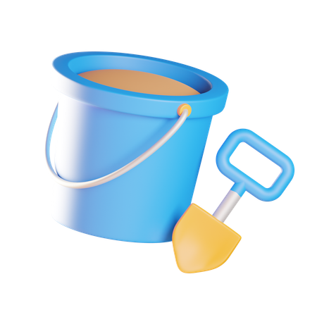 Bucket Of Sand  3D Icon