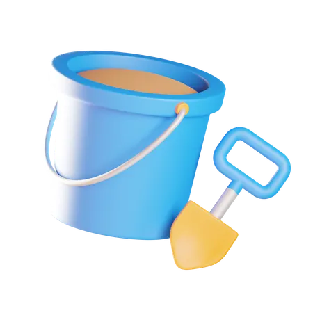 Bucket Of Sand  3D Icon