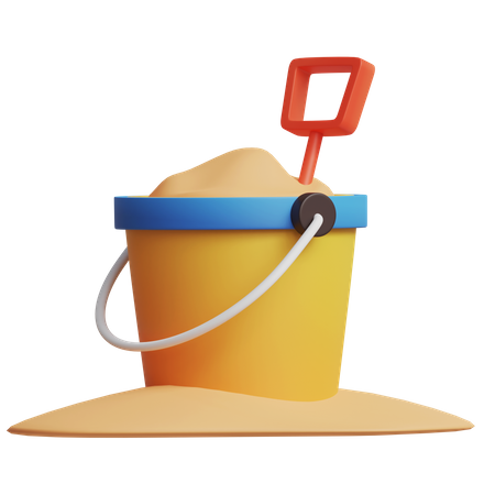 Bucket Of Sand 3D Icon