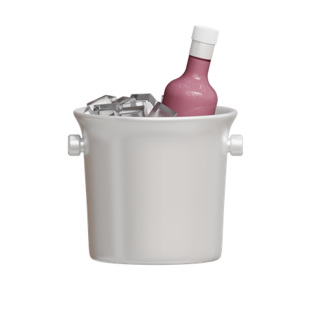 Bucket Of Wine  3D Icon