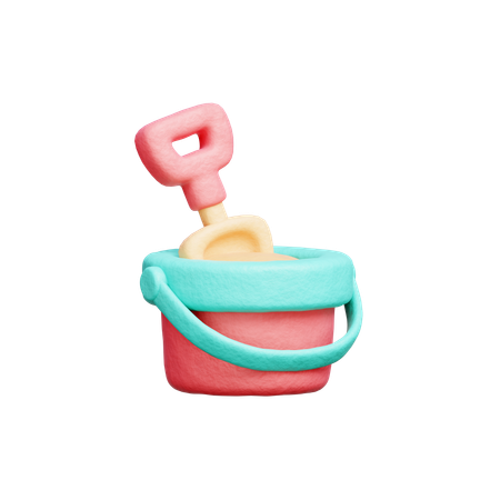 Bucket Sand And Shovel  3D Icon