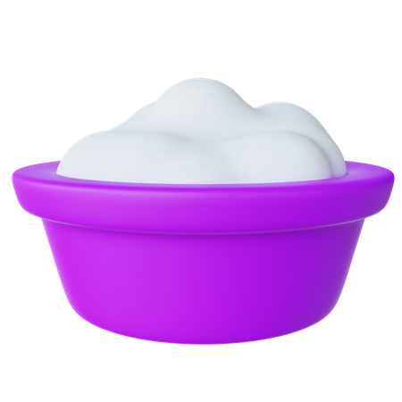 Bucket With Laundry Foam 3D Icon