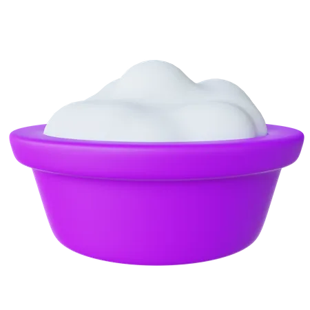 Bucket With Laundry Foam 3D Icon