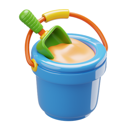 Bucket With Shovel  3D Icon