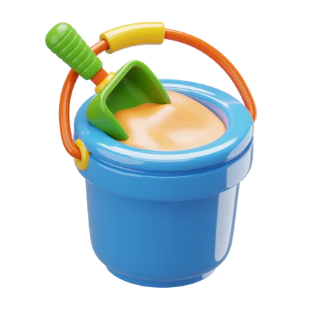 Bucket With Shovel  3D Icon