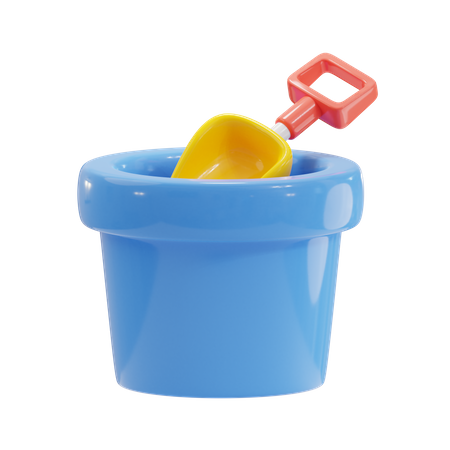 Bucket With Shovel  3D Icon