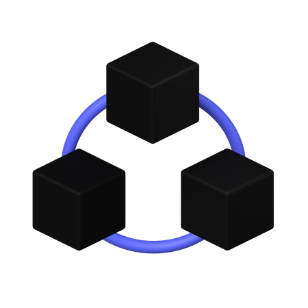 Cadena de bloques de bucle  3D Icon