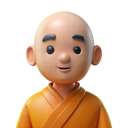 Buddhist Monk  3D Icon