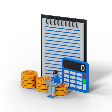 Budget Calculation  3D Illustration