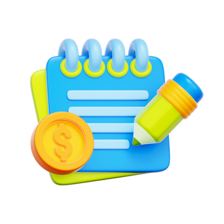 Budget Planning Notes  3D Icon