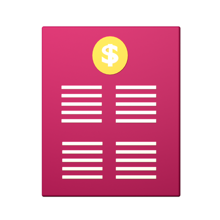 Budget Sheet  3D Icon