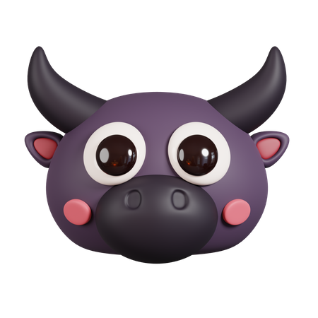Buffalo Face  3D Illustration