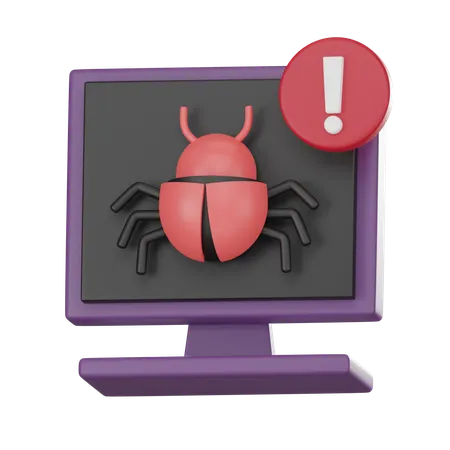 Computer Bug Icon Symbolizing Cybersecurity And Digital Threat Landscape 3 D Render 3D Icon