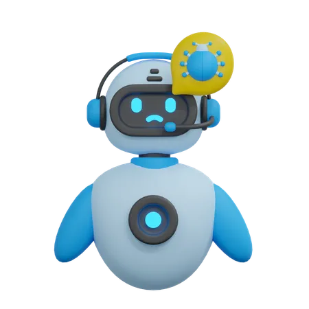 Bug Chatbot Illustration 3D Icon