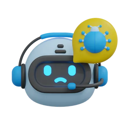 Bug Chatbot Illustration 3D Icon