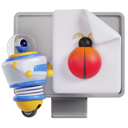 Bug Discovery Illustration  3D Icon