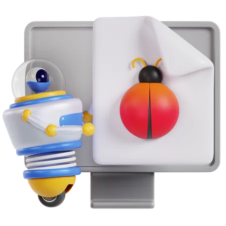Bug Discovery Illustration  3D Icon