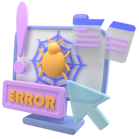 Bug Error 3D Icon