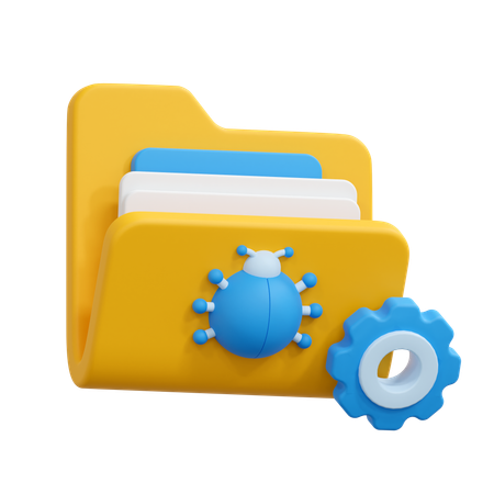 Bug fixing folder  3D Icon