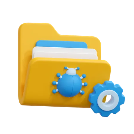 Bug fixing folder  3D Icon