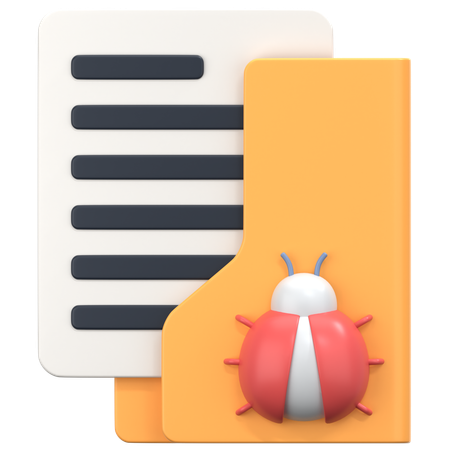 Bug Folder With Bug Sign  3D Icon