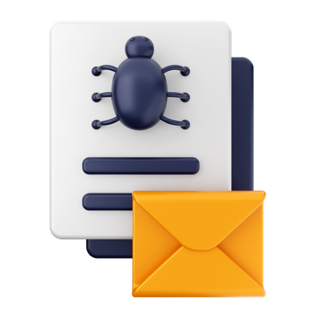 Bug Mail Message  3D Icon