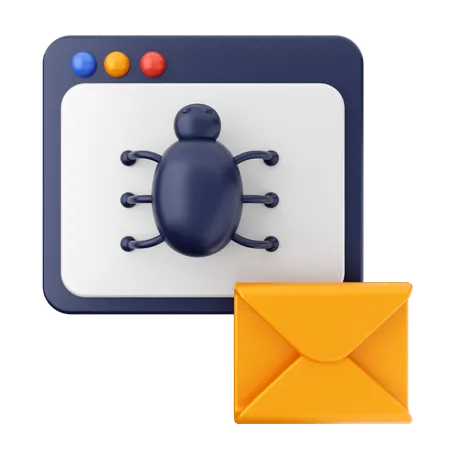 Bug Mail Message  3D Icon