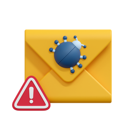 Bug Mail Message  3D Icon