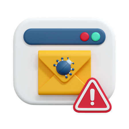 Bug Mail Message  3D Icon