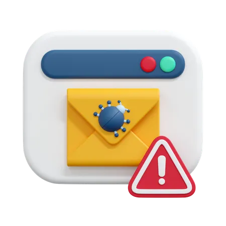 Bug Mail Message  3D Icon