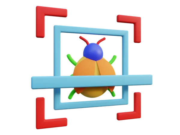 Bug Scanning  3D Icon