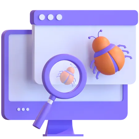 Bug Searching  3D Illustration