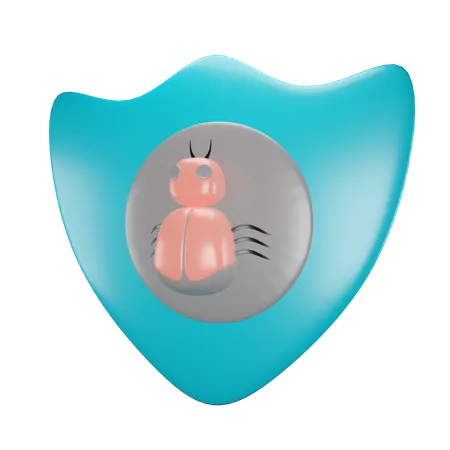 Virus Data Security 3D Icon