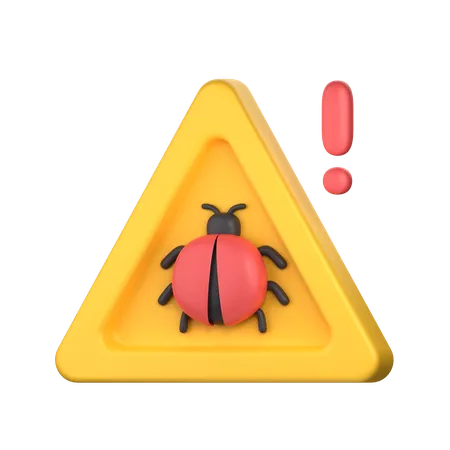 Bug Warning Alert  3D Icon