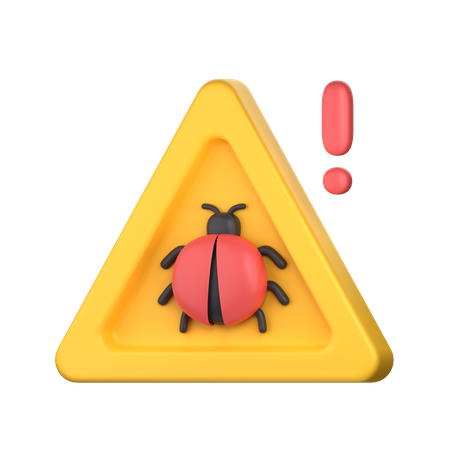 Bug Warning Alert  3D Icon