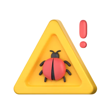 Bug Warning Alert 3 D Icon Perfect For Cyber Security Theme 3D Icon