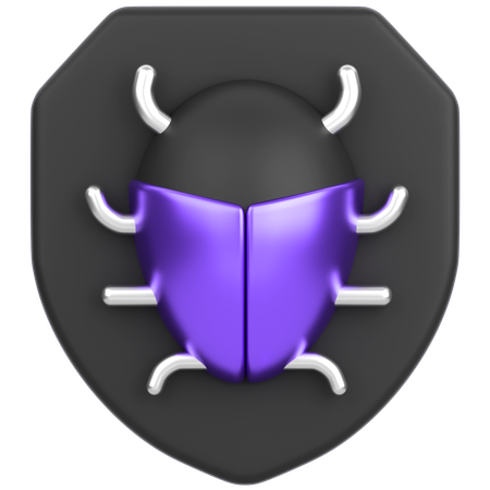 Bug With Shield  3D Icon