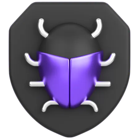 Bug With Shield  3D Icon
