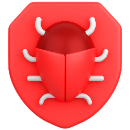 Bug With Shield  3D Icon