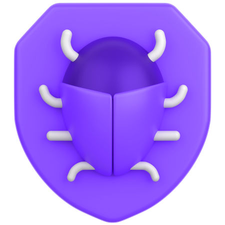 Bug With Shield  3D Icon