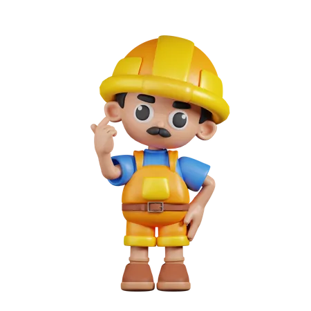 Builder Giving Mini Love  3D Illustration