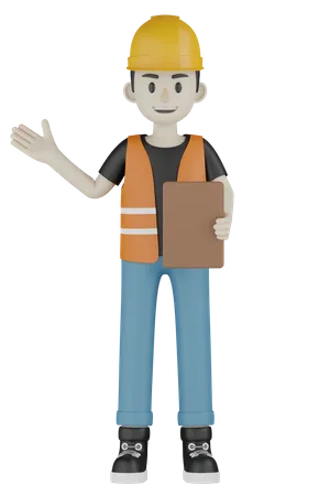 Builder Holding Report  3D Illustration